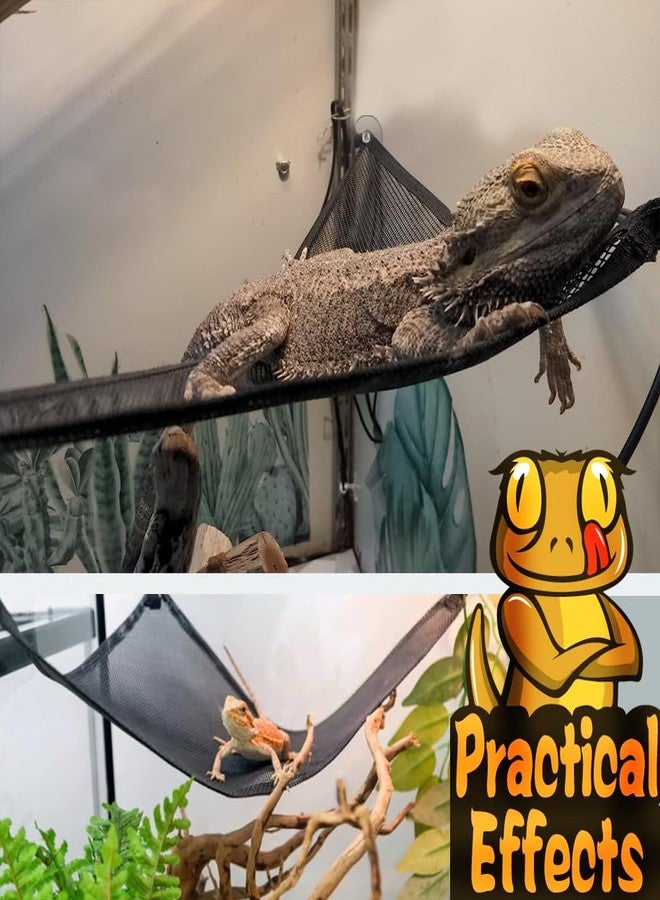 MCLANZOO Bearded Dragon Hammock Reptile Hammock for Axolotl,Geckos,Lizards,Breathable Mesh Bearded Dragon Tank Accessories for Snakes,Chameleon,Fish - Image 4
